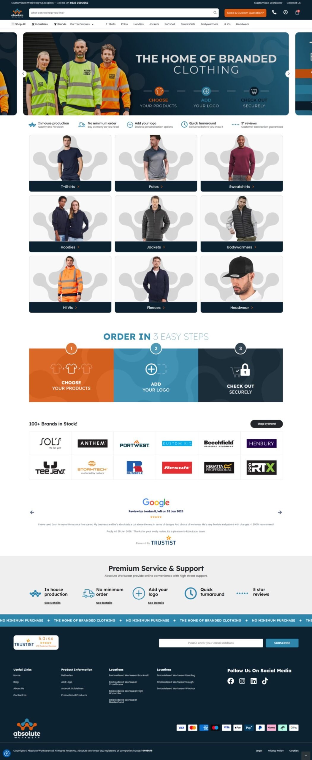 Absolute Workwear WooCommerce store