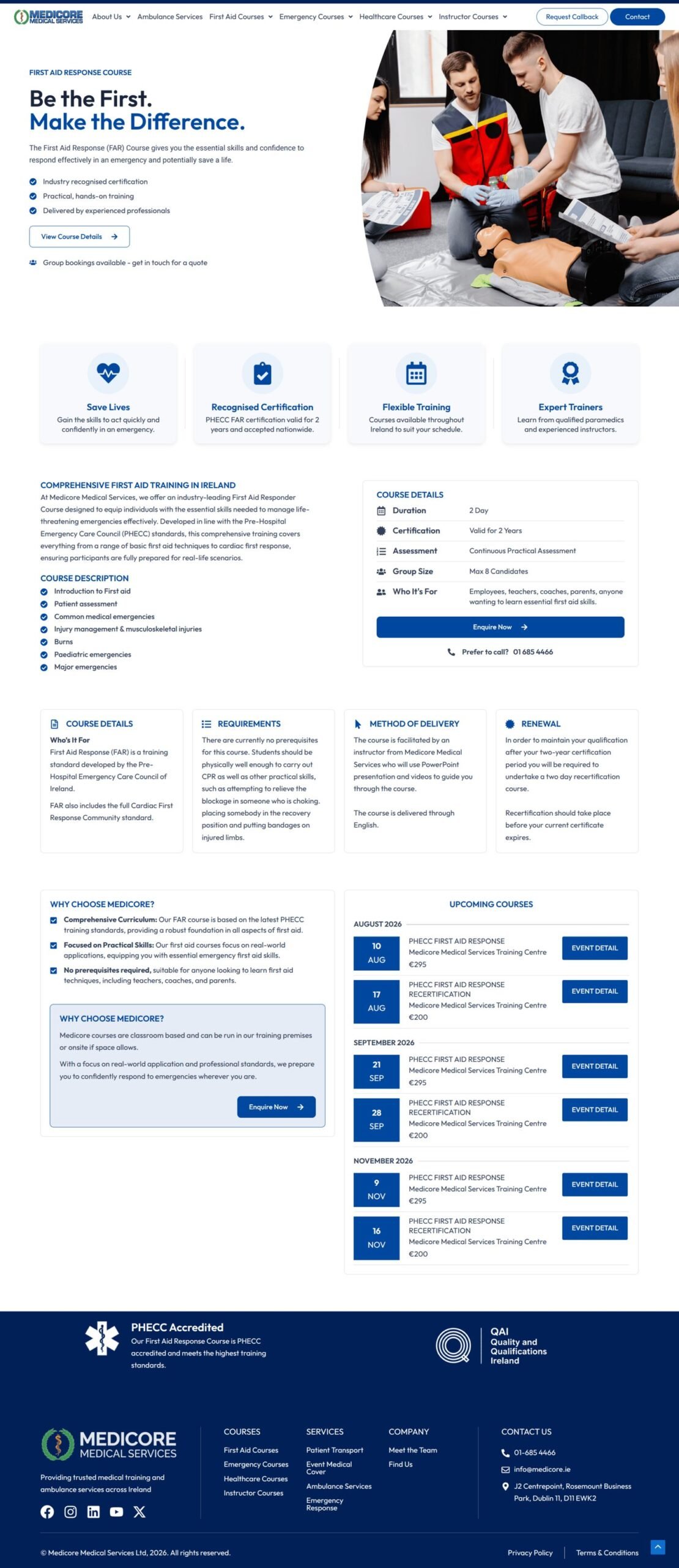 Medicore Medical Services website